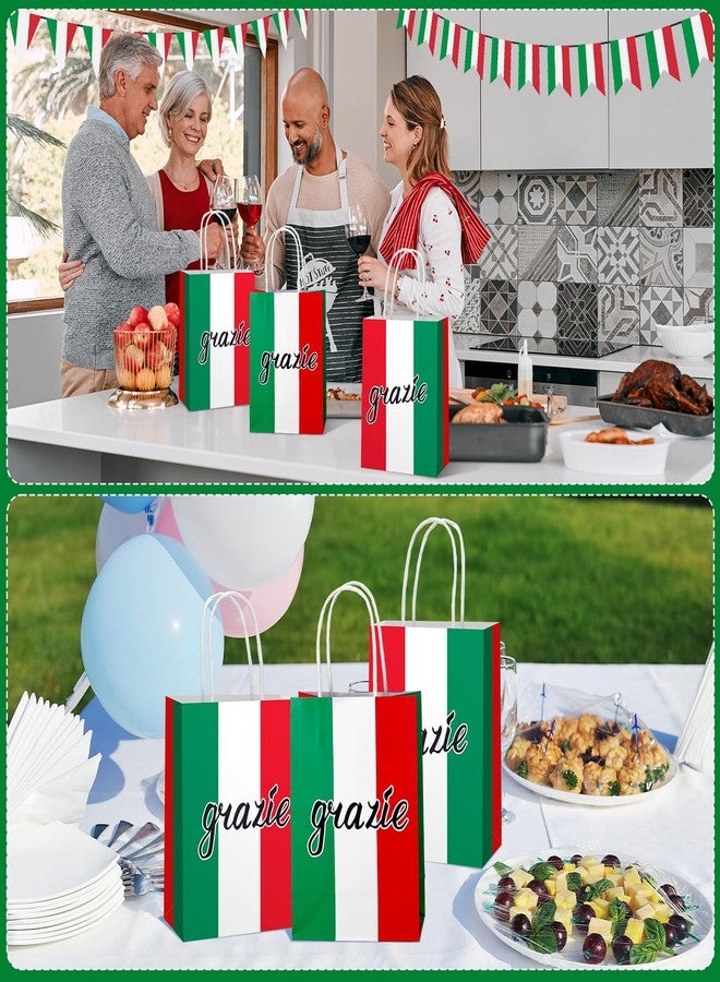 ForraFun 24 Pieces Italian Flag Birthday Goodie Bags Set Italian Flag Red White and Green Gift Favors Bags National Day of Italy for Theme Party Decoration Supplies Family Party - Image 5